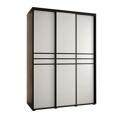 Šatní skříň ASIRI 10 - 180/60 cm, černá / bílá / černá
