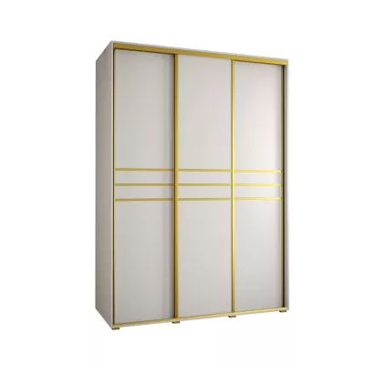 Šatní skříň ASIRI 10 - 180/60 cm, bílá / zlatá