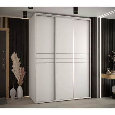 Šatní skříň ASIRI 10 - 180/60 cm, bílá / stříbrná