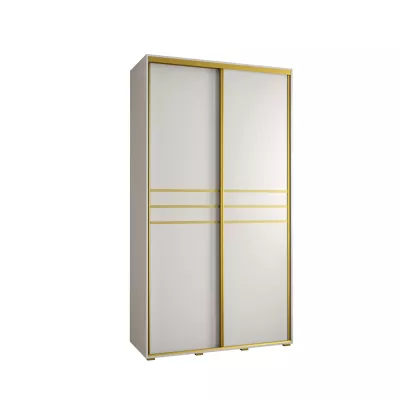 Šatní skříň ASIRI 10 - 130/60 cm, bílá / zlatá