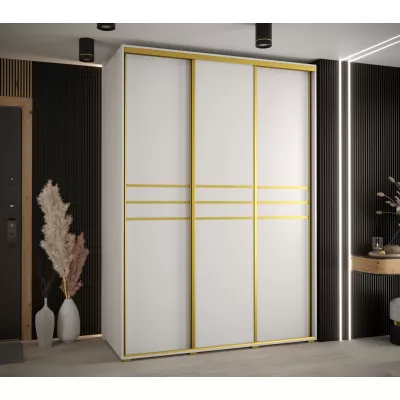 Šatní skříň ASIRI 10 - 170/60 cm, bílá / zlatá