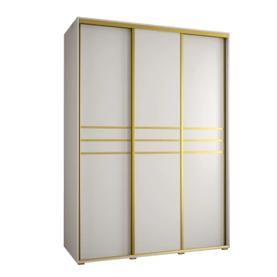 Šatní skříň ASIRI 10 - 170/60 cm, bílá / zlatá