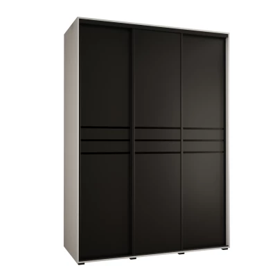 Šatní skříň ASIRI 10 - 170/60 cm, bílá / černá / černá