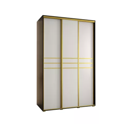Šatní skříň ASIRI 10 - 160/60 cm, černá / bílá / zlatá