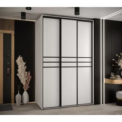 Šatní skříň ASIRI 10 - 160/60 cm, bílá / černá