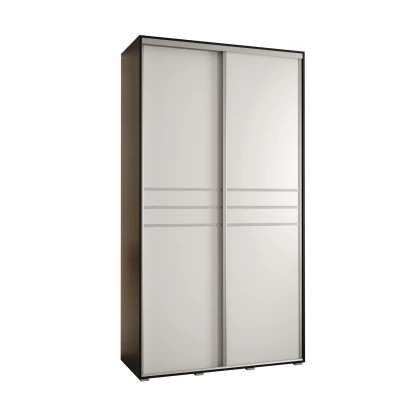 Šatní skříň ASIRI 10 - 130/45 cm, černá / bílá / stříbrná