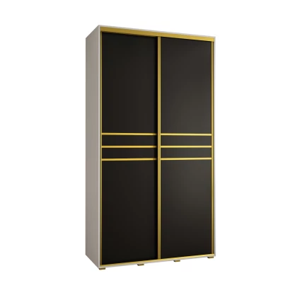 Šatní skříň ASIRI 10 - 130/45 cm, bílá / černá / zlatá