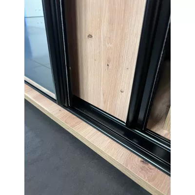 Šatní skříň ASIRI 10 - 140/60 cm, dub artisan / bílá / stříbrná