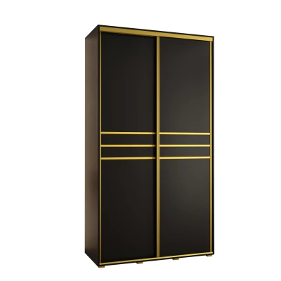 Šatní skříň ASIRI 10 - 140/60 cm, černá / zlatá