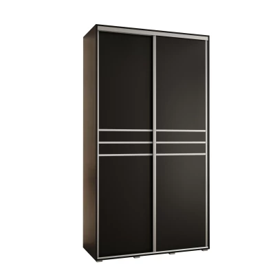 Šatní skříň ASIRI 10 - 140/60 cm, černá / stříbrná