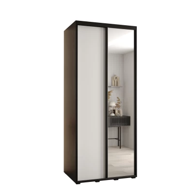 Šatní skříň ASIRI 3 - 110/60 cm, černá / bílá / černá