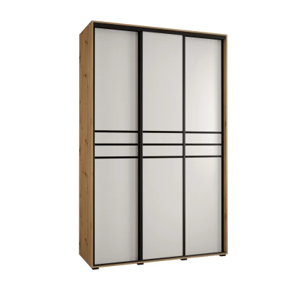 Šatní skříň ASIRI 10 - 150/60 cm, dub artisan / bílá / černá