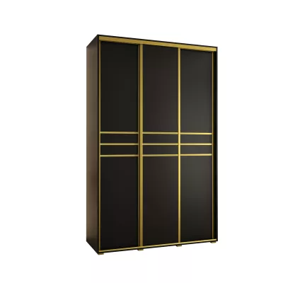 Šatní skříň ASIRI 10 - 150/60 cm, černá / zlatá