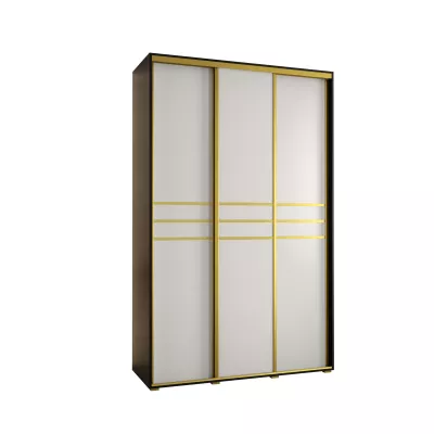 Šatní skříň ASIRI 10 - 150/60 cm, černá / bílá / zlatá