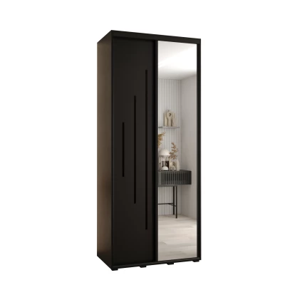 Šatní skříň ASIRI 13 - 100/45 cm, černá / černá