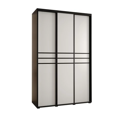 Šatní skříň ASIRI 10 - 150/45 cm, černá / bílá / černá