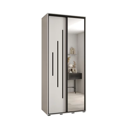 Šatní skříň ASIRI 13 - 110/45 cm, bílá / černá