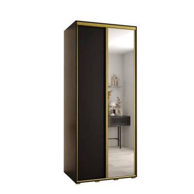 Šatní skříň ASIRI 3 - 120/60 cm, černá / zlatá