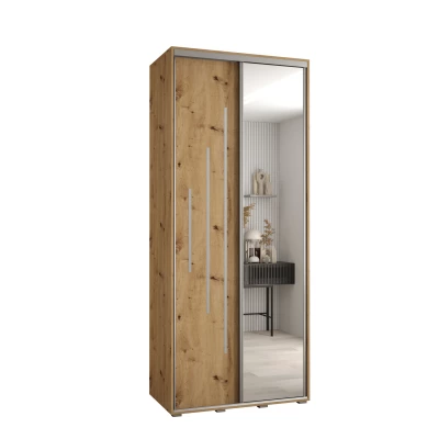 Šatní skříň ASIRI 13 - 110/45 cm, dub artisan / stříbrná