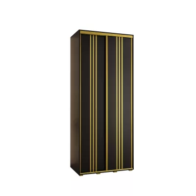 Šatní skříň ASIRI 6 - 100/60 cm, černá / zlatá