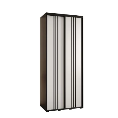 Šatní skříň ASIRI 6 - 100/60 cm, černá / bílá / černá
