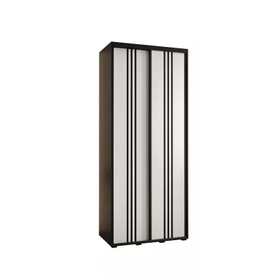 Šatní skříň ASIRI 6 - 100/60 cm, černá / bílá / černá