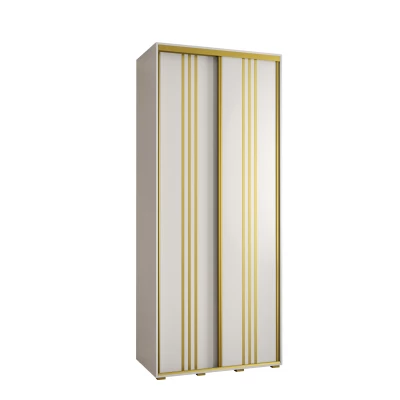 Šatní skříň ASIRI 6 - 100/60 cm, bílá / zlatá