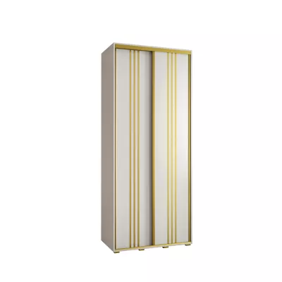 Šatní skříň ASIRI 6 - 100/60 cm, bílá / zlatá