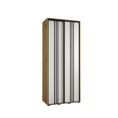 Šatní skříň ASIRI 6 - 100/45 cm, dub artisan / bílá / černá
