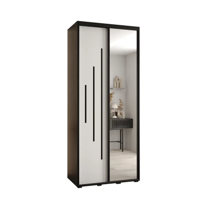 Šatní skříň ASIRI 13 - 120/45 cm, černá / bílá / černá