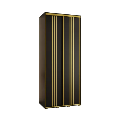 Šatní skříň ASIRI 6 - 100/45 cm, černá / zlatá