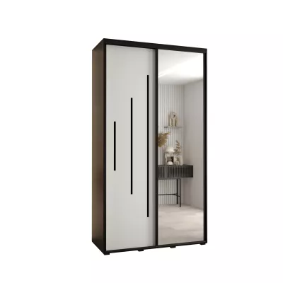 Šatní skříň ASIRI 13 - 130/45 cm, černá / bílá / černá