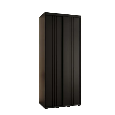 Šatní skříň ASIRI 6 - 110/60 cm, černá / černá