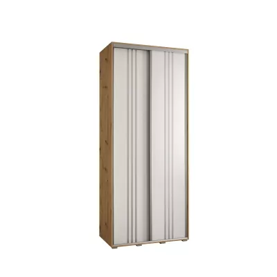 Šatní skříň ASIRI 6 - 110/45 cm, dub artisan / bílá / stříbrná