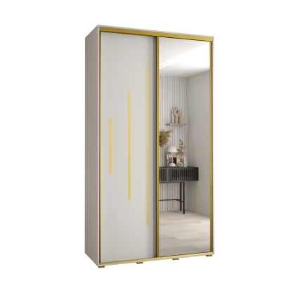 Šatní skříň ASIRI 13 - 140/45 cm, bílá / zlatá