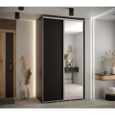 Šatní skříň ASIRI 3 - 140/60 cm, černá / stříbrná