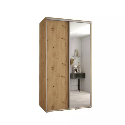 Šatní skříň ASIRI 3 - 140/60 cm, dub artisan / stříbrná