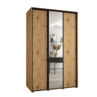 Šatní skříň ASIRI 3 - 150/60 cm, dub artisan / černá