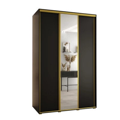 Šatní skříň ASIRI 3 - 150/60 cm, černá / zlatá