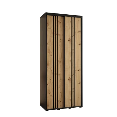 Šatní skříň ASIRI 6 - 120/60 cm, černá / dub artisan / černá