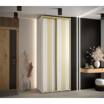 Šatní skříň ASIRI 6 - 120/60 cm, bílá / zlatá