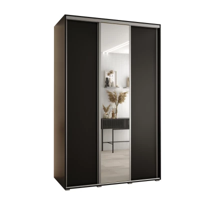 Šatní skříň ASIRI 3 - 160/60 cm, černá / stříbrná