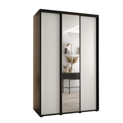 Šatní skříň ASIRI 3 - 160/60 cm, černá / bílá / černá
