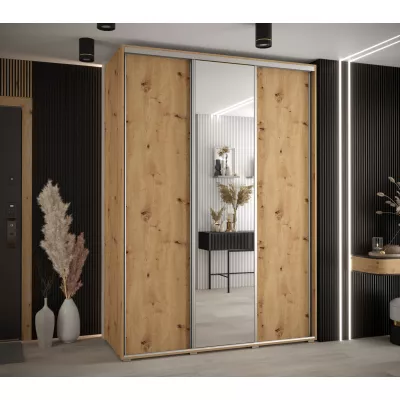 Šatní skříň ASIRI 3 - 170/60 cm, dub artisan / stříbrná