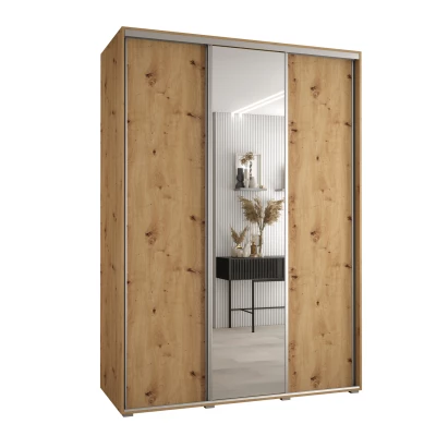 Šatní skříň ASIRI 3 - 170/60 cm, dub artisan / stříbrná