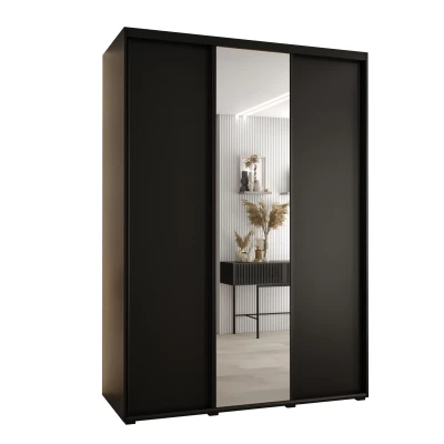 Šatní skříň ASIRI 3 - 180/60 cm, černá / černá