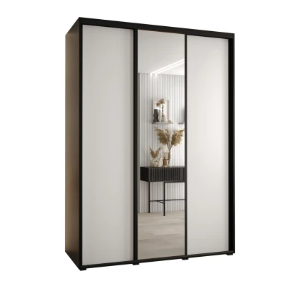 Šatní skříň ASIRI 3 - 180/60 cm, černá / bílá / černá