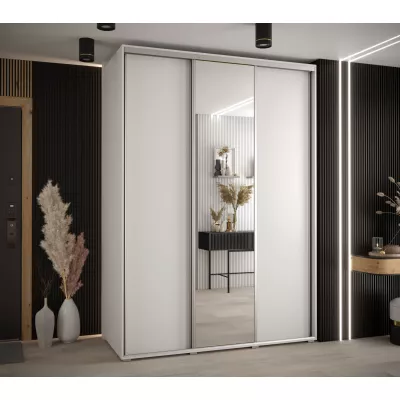 Šatní skříň ASIRI 3 - 180/60 cm, bílá / stříbrná