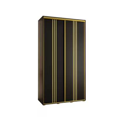 Šatní skříň ASIRI 6 - 130/60 cm, černá / zlatá