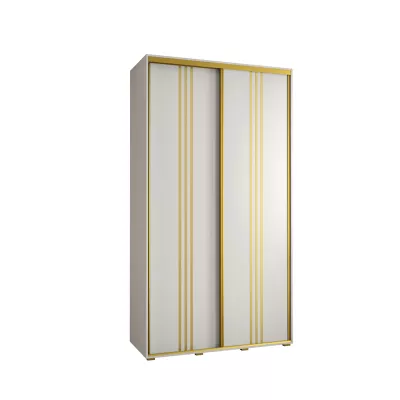 Šatní skříň ASIRI 6 - 130/60 cm, bílá / zlatá